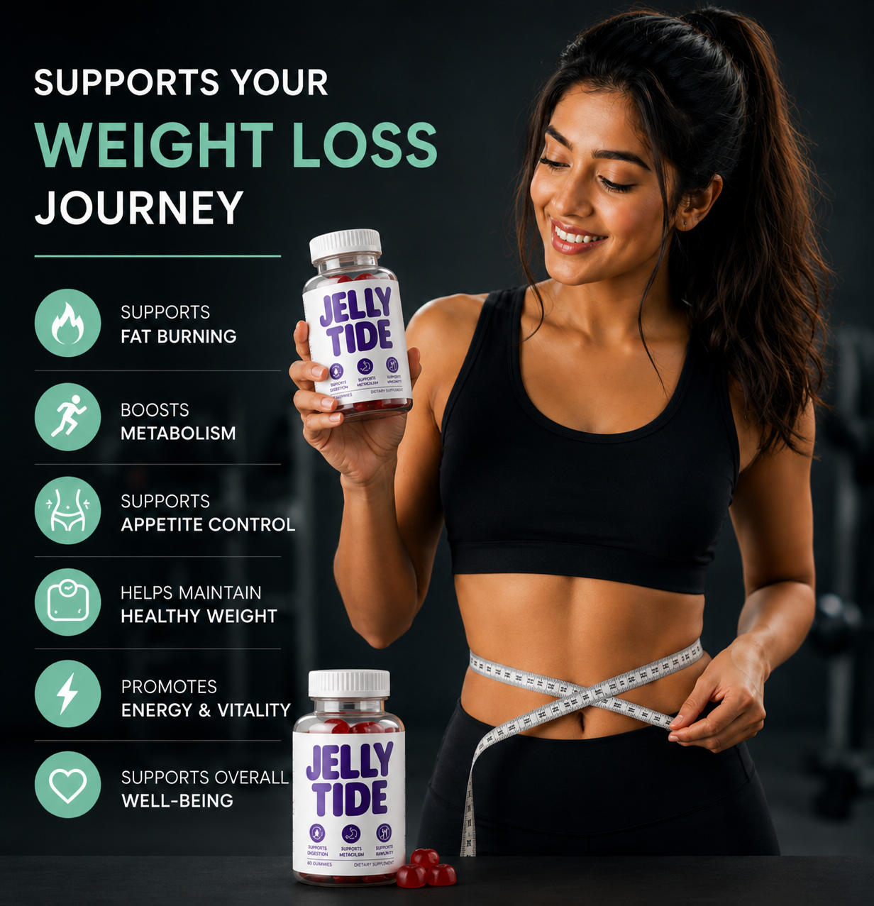 JellyTide Weight Support Gummies Bottle
